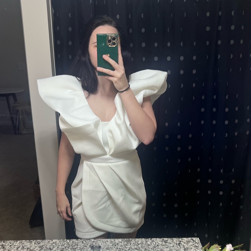 White Ruffled Dress